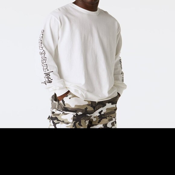 (XXL) NWT Stussy International Crew Long Sleeve Tee Natural - Picture 3 of 9